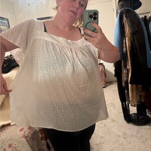 Torrid White Textured Blouse